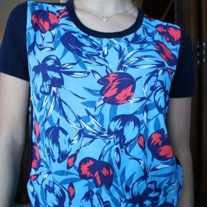 J Crew Floral Cotton Top